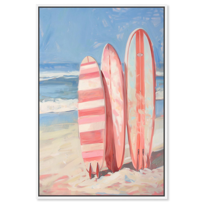 Planches de surf Art Remedy, H 16 po x l 24 po, Cadre blanc