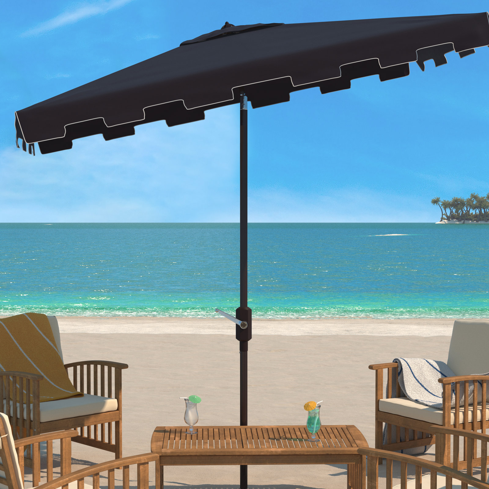 Towerside 118.1'' Outdoor Umbrella, Navy