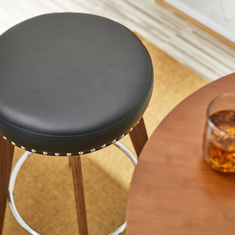 Tabouret de bar pivotant 31,25 po Ashara, Noir