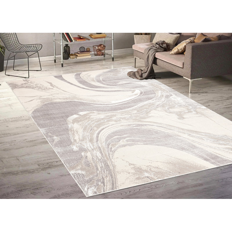 Charliyah Abstract Flatweave Indoor / Outdoor Area Rug, Rectangle 60 x 110 cm