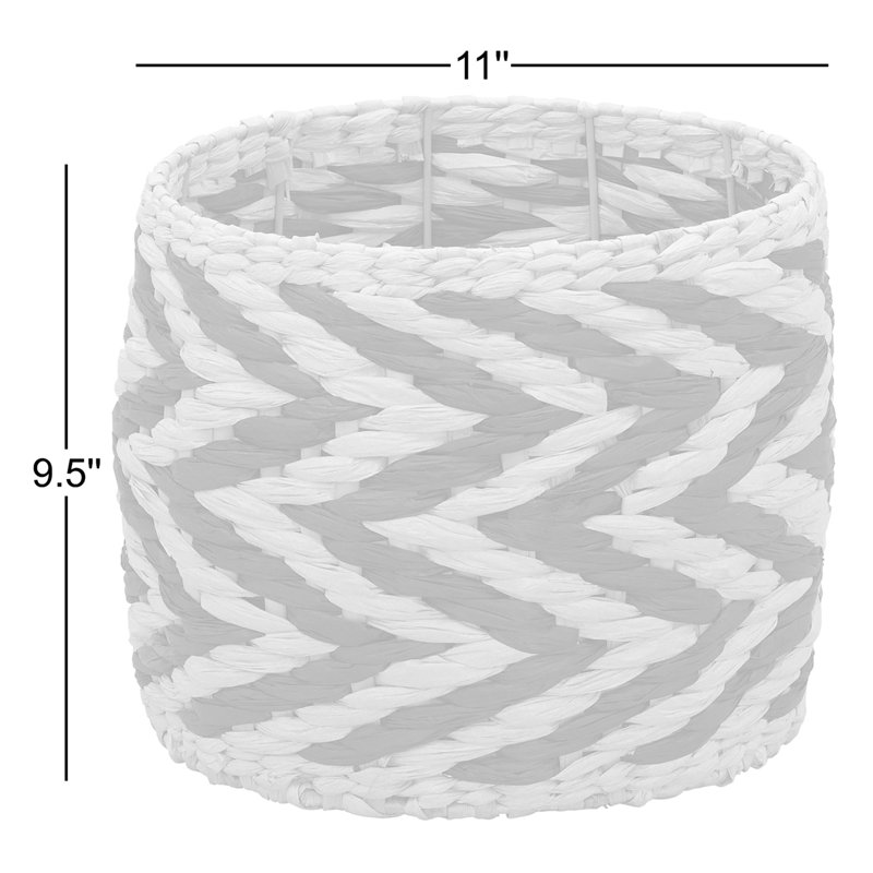 Organisateur de rangement décoratif en quenouille et en papier avec fibres tissées à la main, Noir