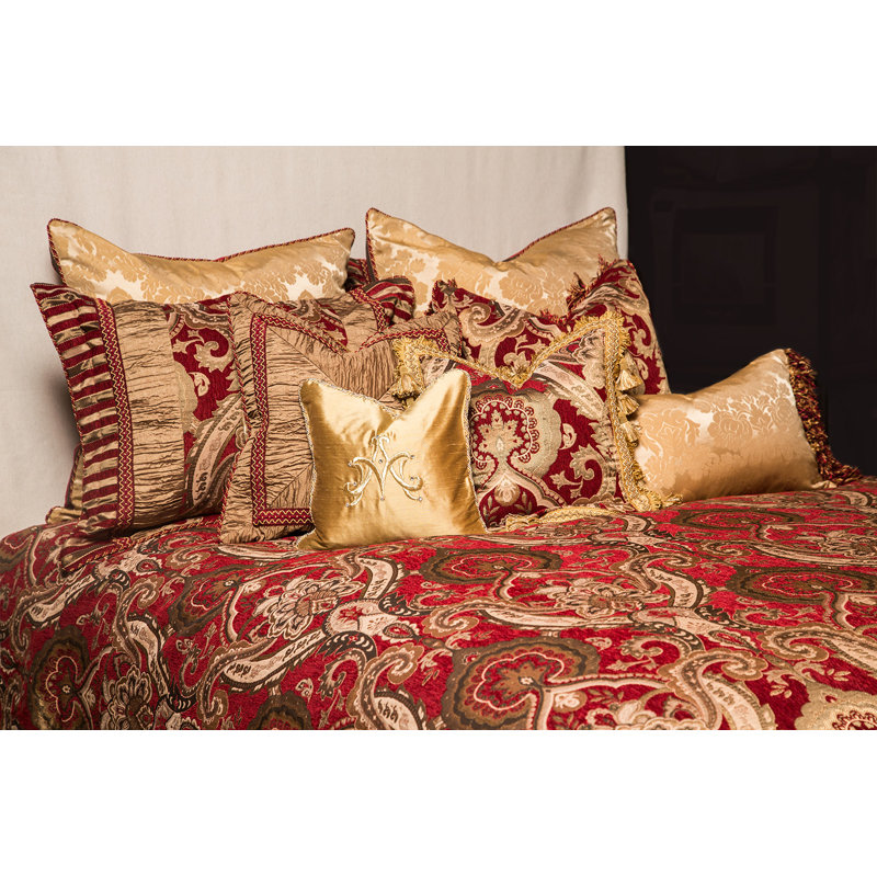 Lafayette Comforter Set - Red, Queen Comforter + 11 Additional Pieces