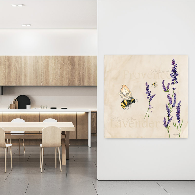 Art de jardin lavande ivoire avec abeille, H 48 po x l 48 po