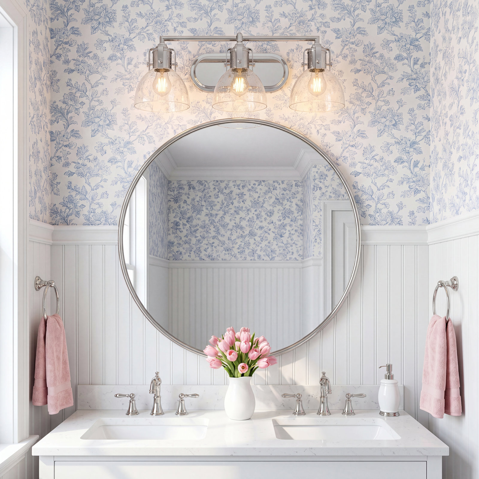 Adalia 3 Light Seeded Dimmable Vanity Light