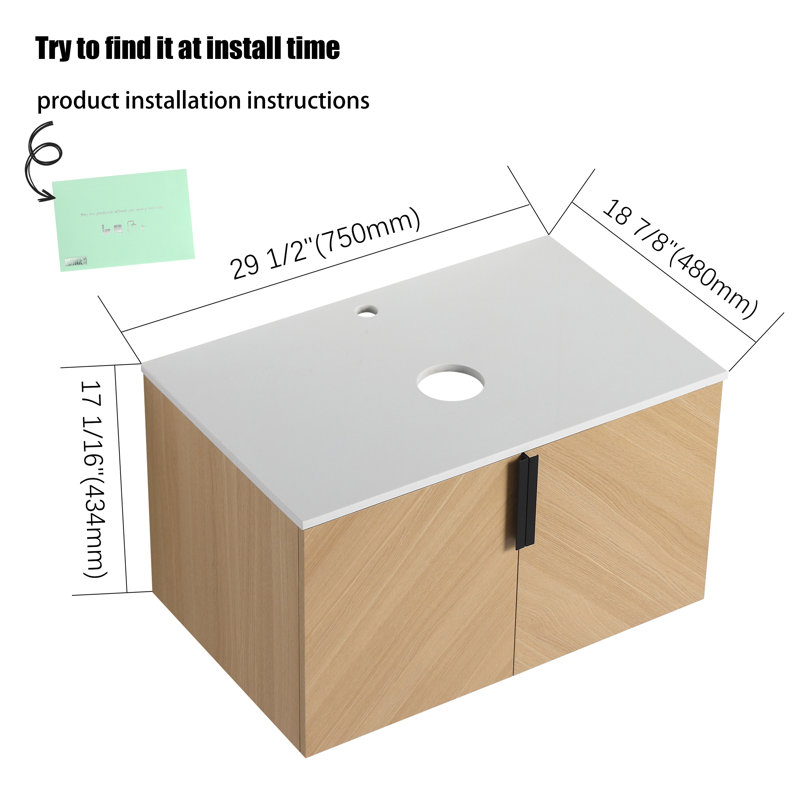 Base de meuble-lavabo simple 30 po Morthan seulement