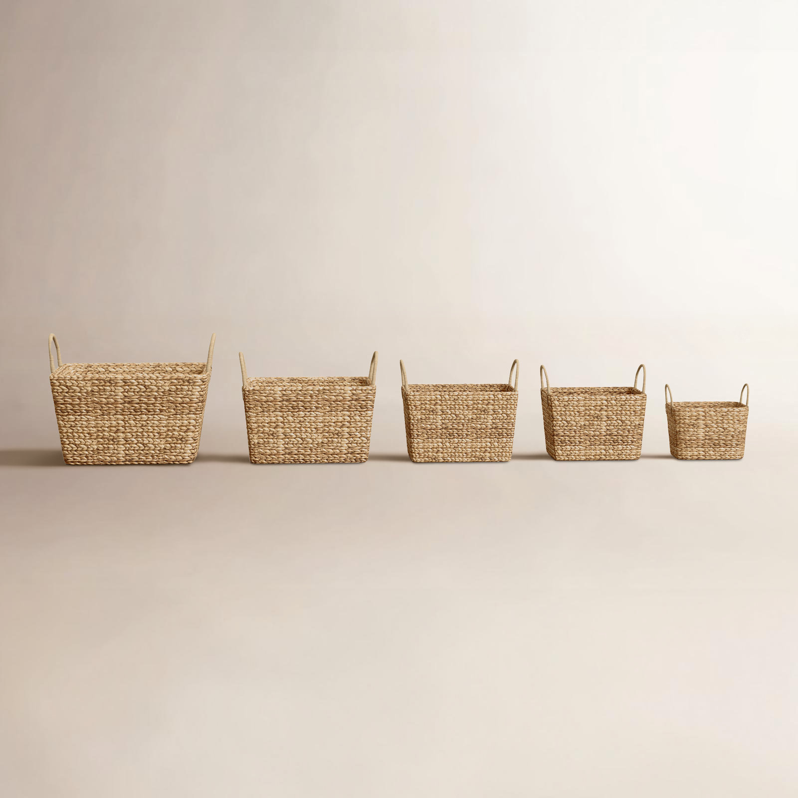 Handmade Coastal Wicker Decorative Basket - Set of 5