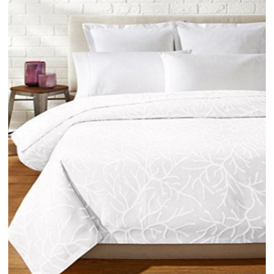 Coral Glory Jaquard Woven Coverlet Coastal Cotton Standard Damask Coverlet