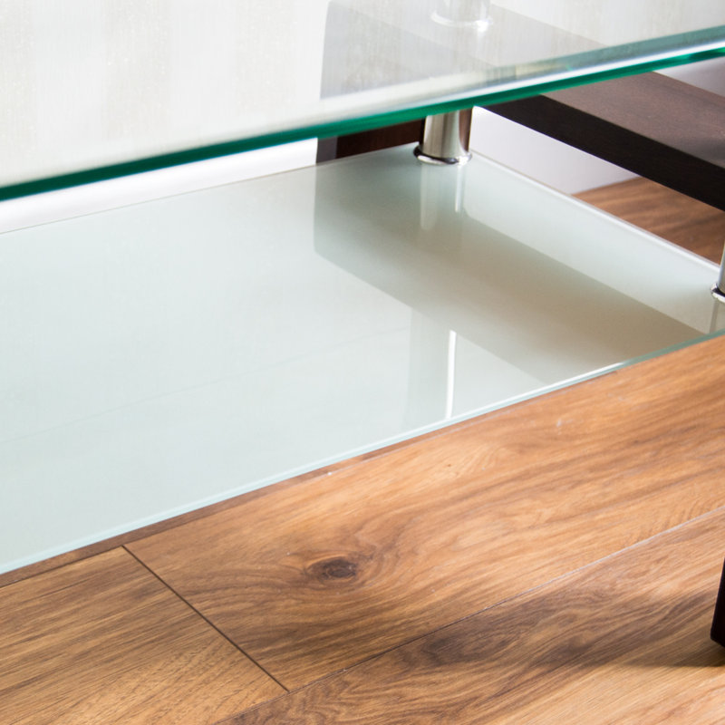 Breanna Solid Coffee Table with Storage, Walnut