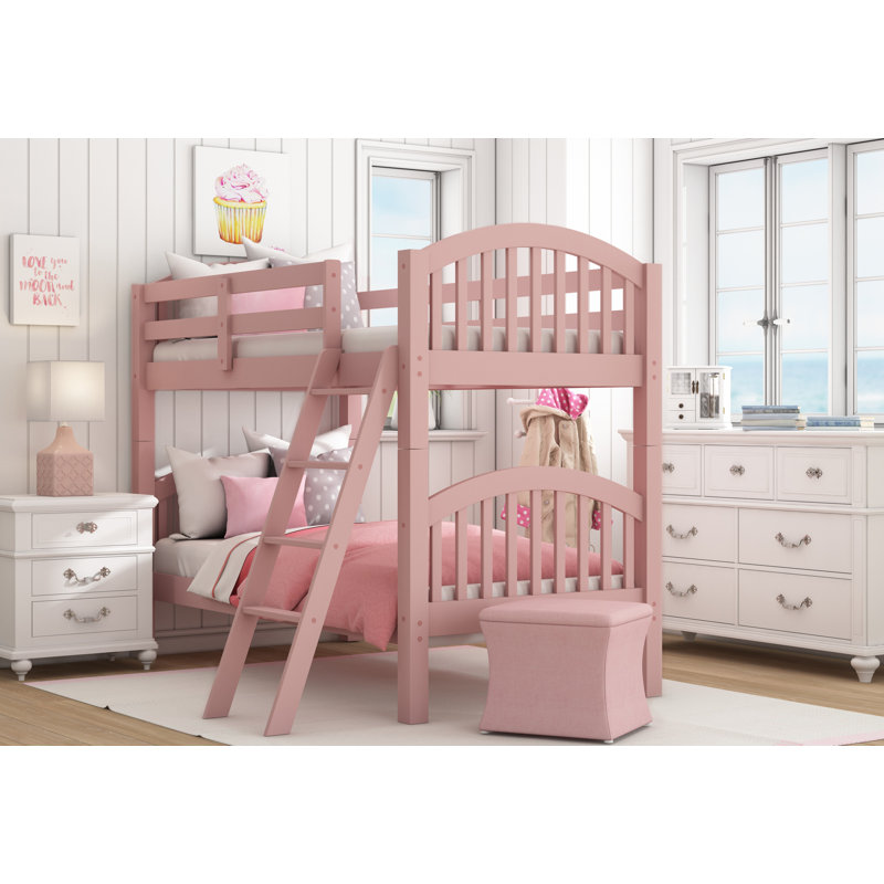 Lit superposé simple sur simple standard Swen, Rose