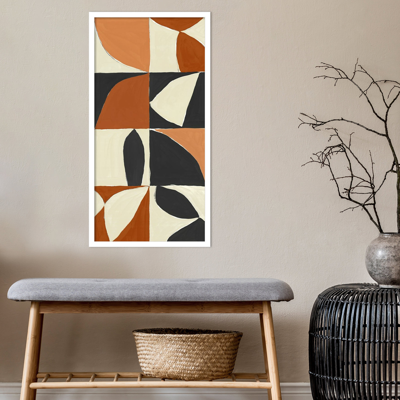 Honoring Matisse Warm by Isabelle Z, White, 33" H x 17" W x 1" D
