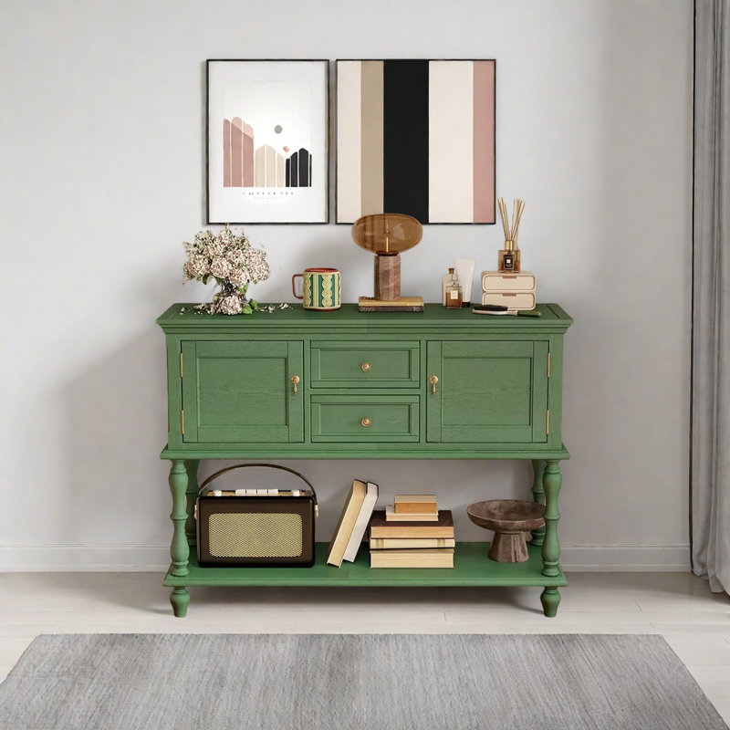 Retro Multifunctional Console Table, 35.43" H x 47.24" W x 15.75" D
