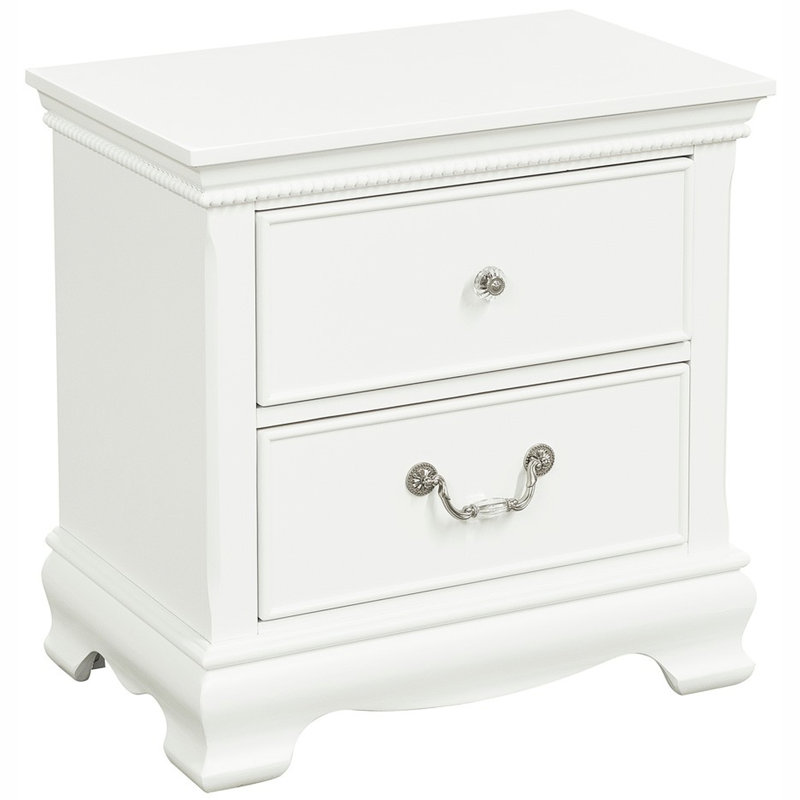 La table de chevet de chambre à coucher blanche, 5 tiroirs, crée une table de chevet blanche chaleureuse, ajoute une touche de classe à