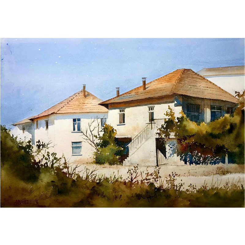 Maison d'amis | Aquarelle par Abhijeet Bahadure