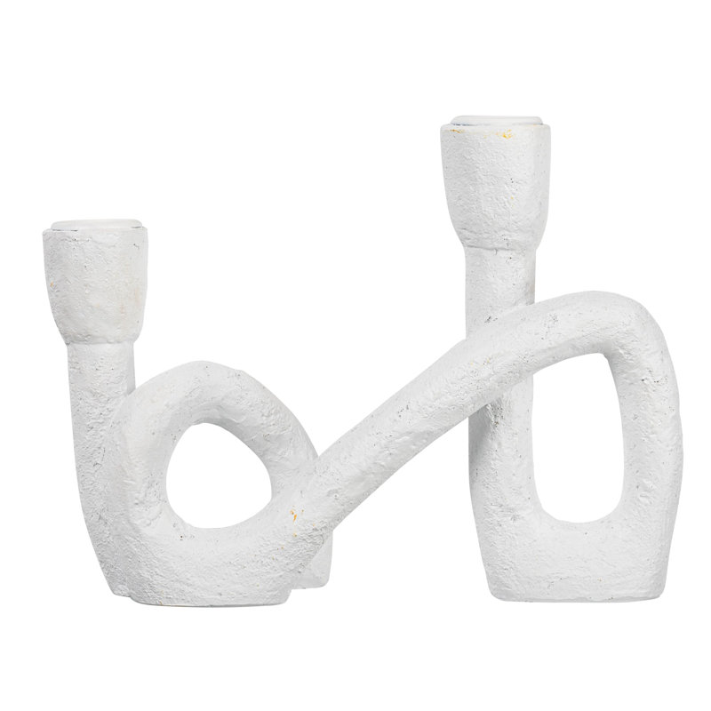 Porte-bougie Modern Sculptural, Blanc