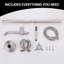 Robinet de baignoire à fixation au sol en acier inoxydable H 34 po 34 po avec douche à main-136165238