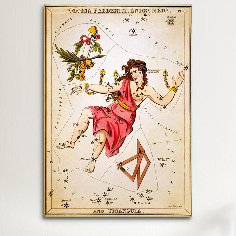 « gloria frederici, andromeda et triangula » par graphics, impression sur toile Sidney Hall, H 18 po x l 12 po x P 1,5 po