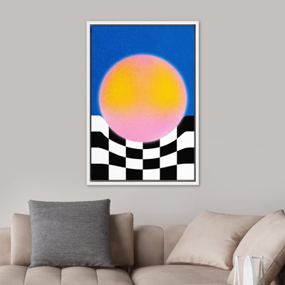Abstract Vibrant Color Blocks " IDEA4WALL Framed Canvas Print Wall Art Preppy Room Decor Minimal Retro Futuristic 3D Geometric Pattern Abstract Shapes Illustration Nordic Colorful For Living Room, Bedroom, Office "