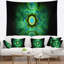 Tapisserie abstraite vert cabalistique-28497245