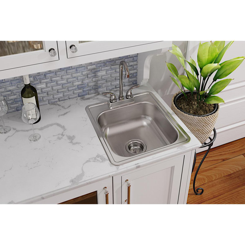 Dayton 17" L x 19" W Drop-In Kitchen Sink, 3 hole
