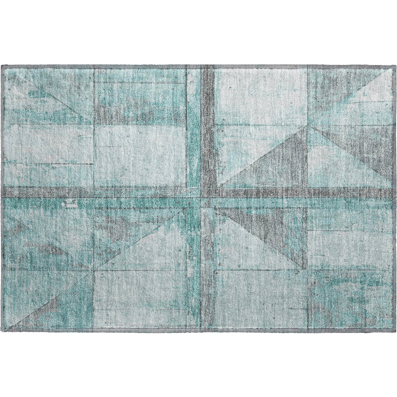 Premium Machine Washable Medena AMF1876 Geometric Rug, Rectangle 1'8" x 2'6"