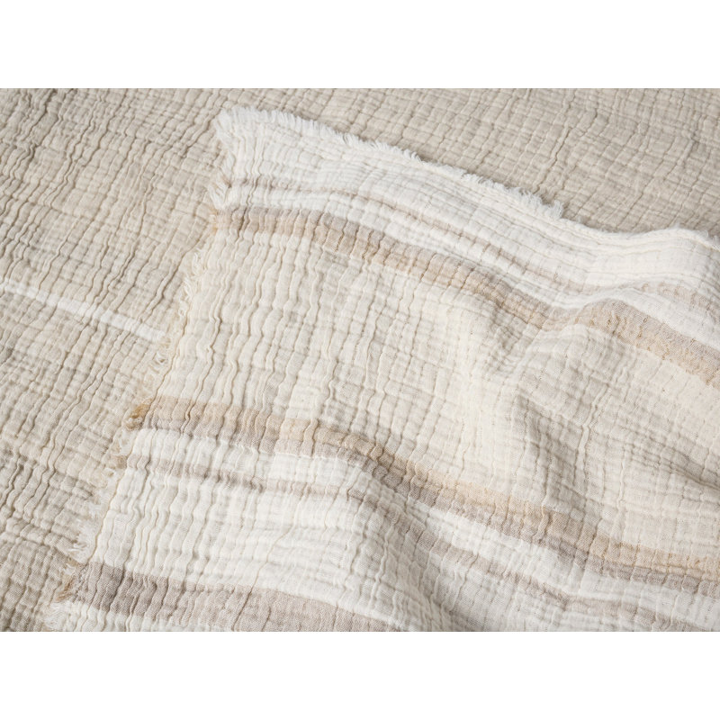 Topanga Organic Matelasse Woven Throw, Terra Stripe