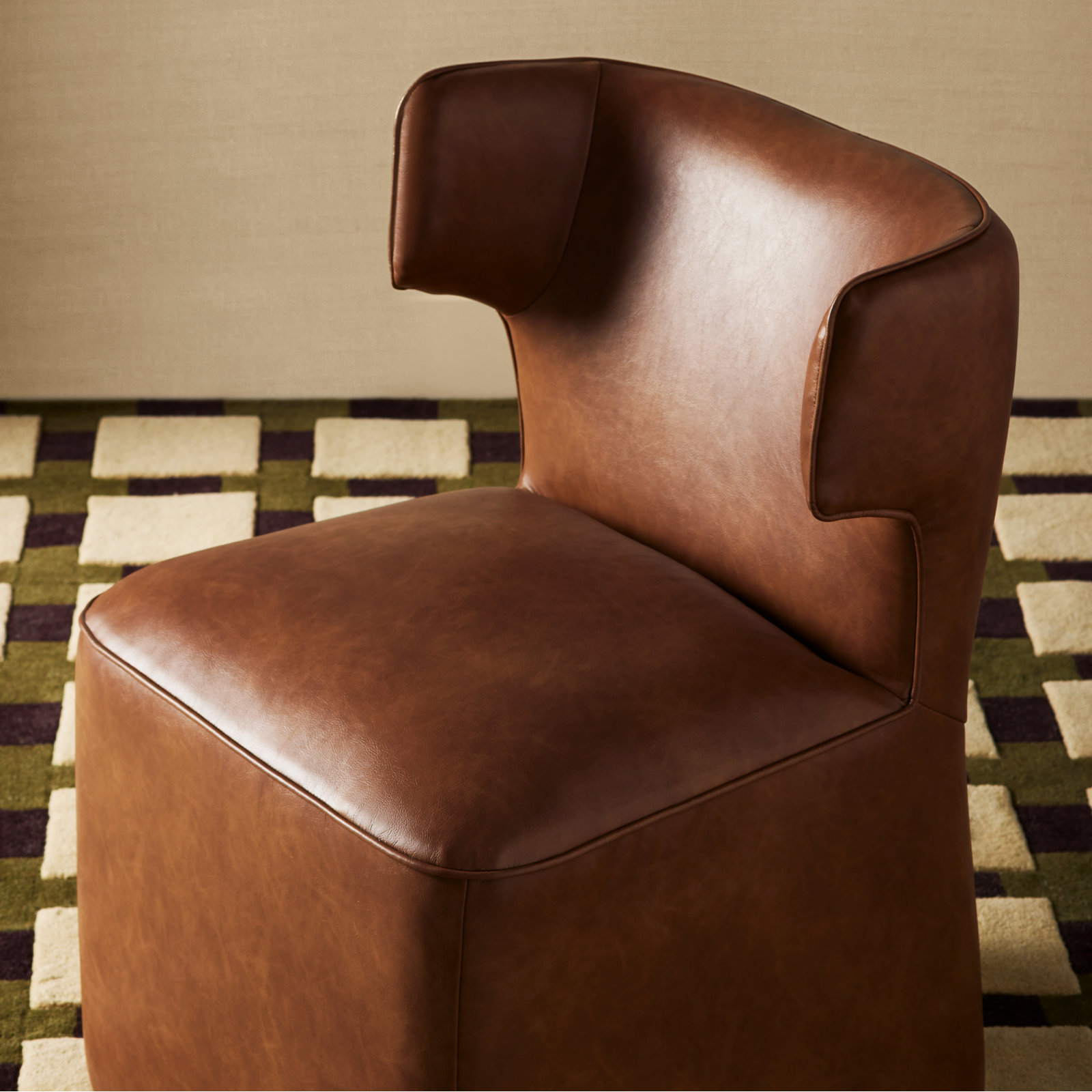 Sardinia Upholstered Dining Chair, Copley Brown Performance Vegan Leather