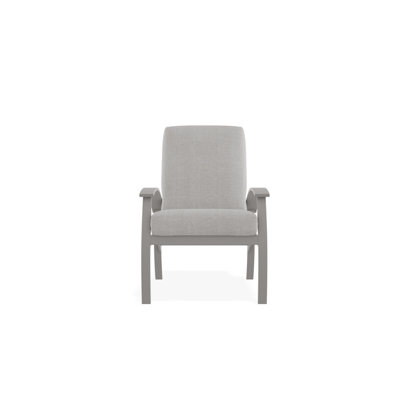 Chaise avec accoudoirs à coussin profond Belle Isle, Gris chaleureux, Charte de la soie