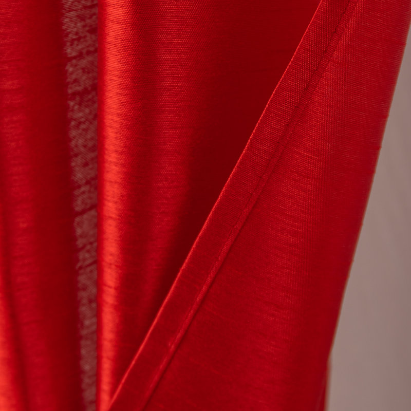 Paire de rideaux en fausse soie Manvik, Rouge