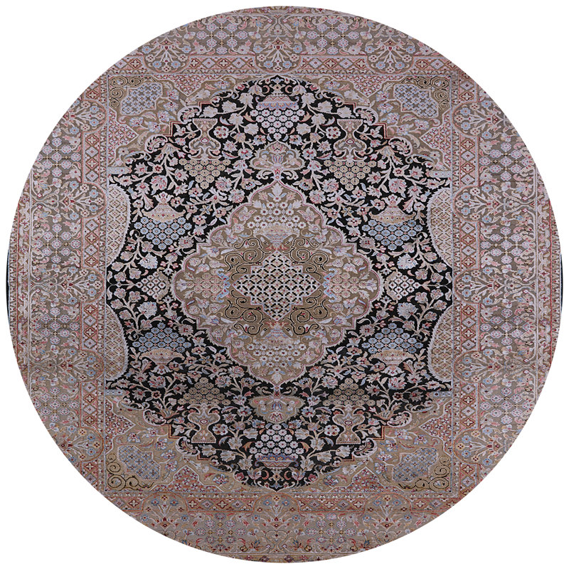 Tapis oriental brun Thorfast, Rond 8 pi