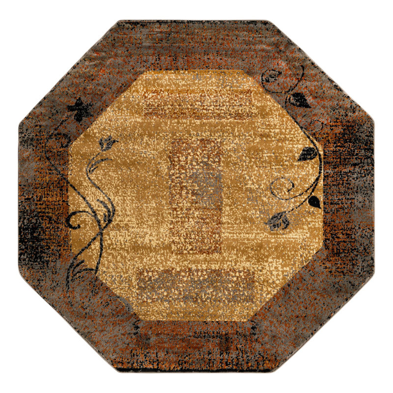 Apex Abstract Indoor Rug, Octagon 6'1" x 6'1"