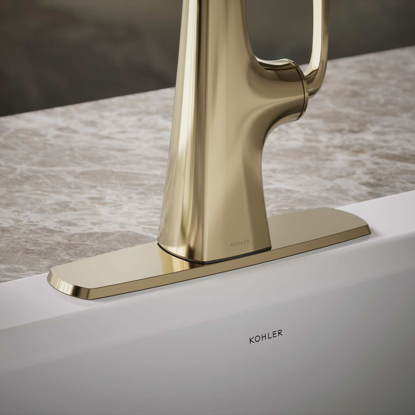 Graze Kitchen Faucet Escutcheon, French Gold