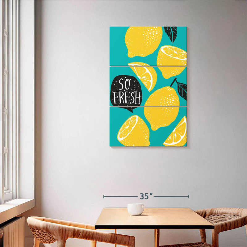 Yarlin Fresh Lemons Typography, 57" H x 36" W