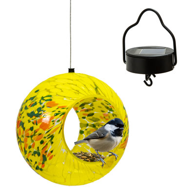 Mangeoire solaire pour oiseaux avec design en verre - Éclat d'été