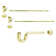 Freestanding Pedestal Sink Supply Kit with P-Trap and Cross Handles