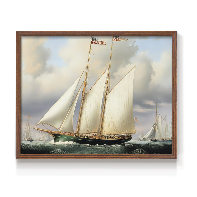 Nautical Series-XC III - Reproduction encadrée - Restickable, H 8 po x l 10 po, Noyer