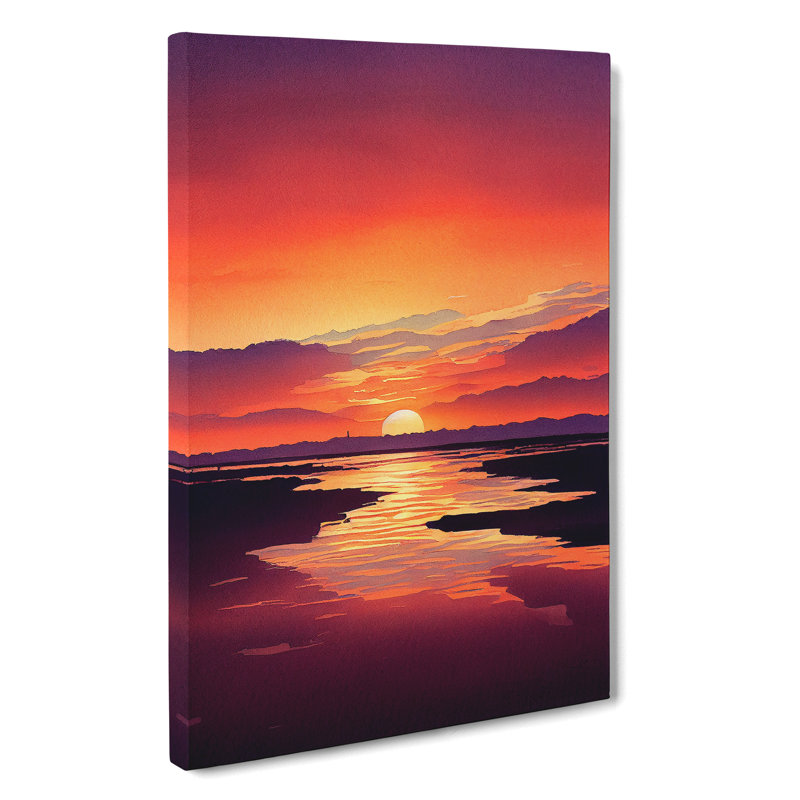 Alluring Sunset - Wall Art, Wrapped Canvas, 60cm H x 40cm W x 3cm D, No Matte