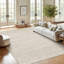 Tapis lavable à rayures rétro antidérapant (beige)-490636257-471381059