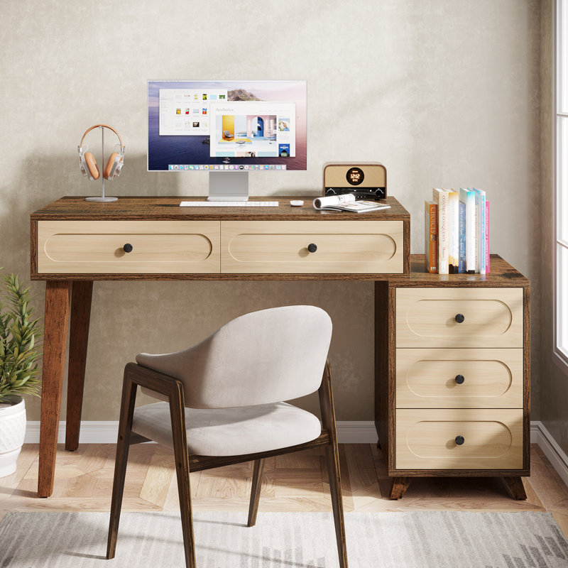 51-inch Computer Desk With 5 Drawers