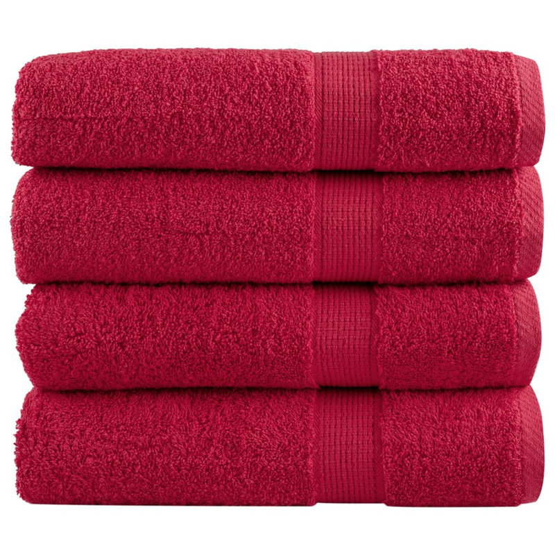 vidaXL Premium Bath Towels "SOLUND" 4 pcs Red 100x150 cm 600 gsm, Red
