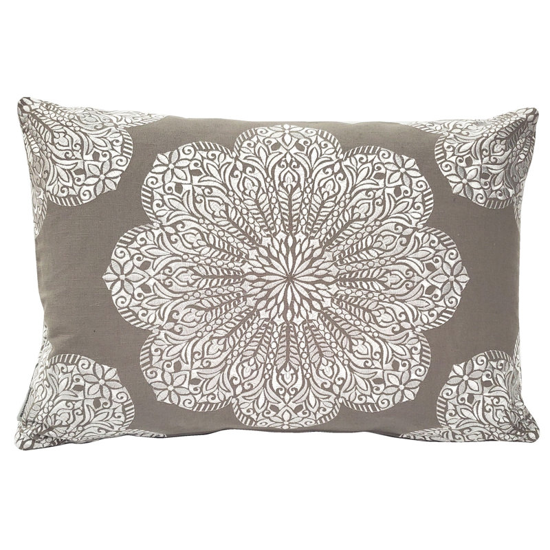 Coussin Mancini, Taupe foncé / Argenté, Polyester