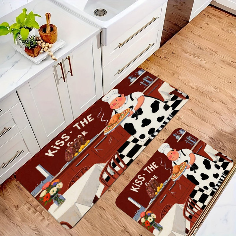 Ensemble de 2 tapis de cuisine Kiss The Cook Chef