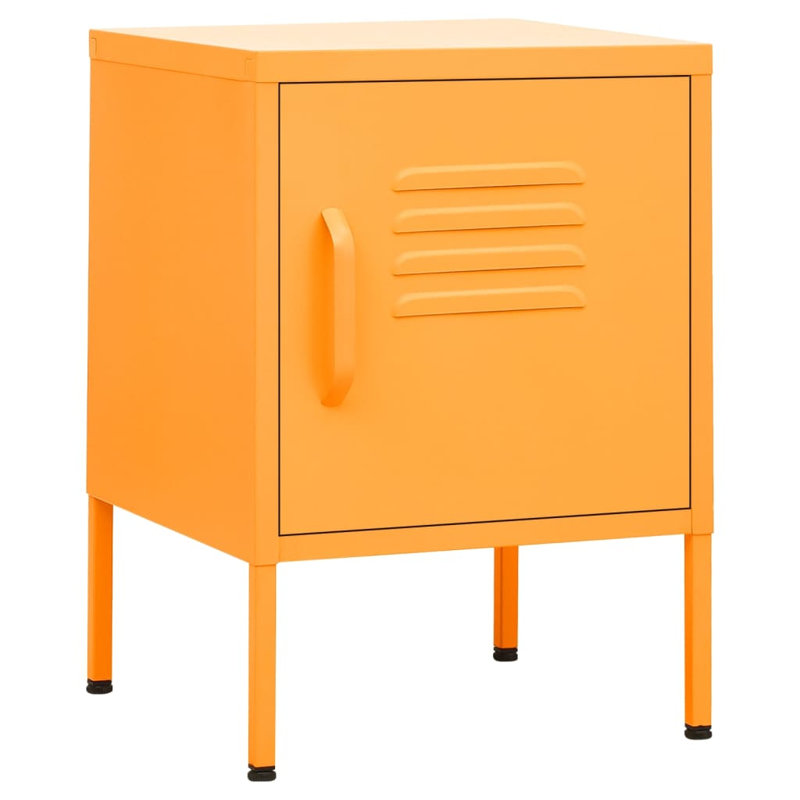 Izzabel 35cm W Steel Bedside Table, Mustard Yellow, Individual