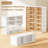  4-Tier Double Column Foldable Shoe Storage Cabinet With Magnetic Doors For Closet Entryway In White-1859002908