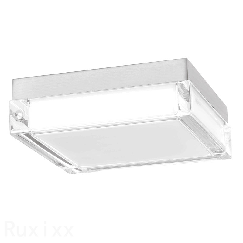 Plafonnier encastré à DEL 8 pouces Chromee, Chrome chrome, H 2,5 po x l 8 po x P 8 po
