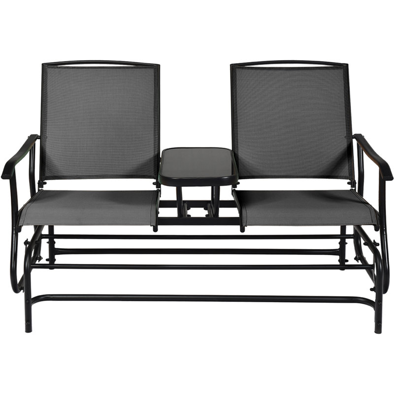 Banc oscillant pour 2 personnes Auyeung, Noir