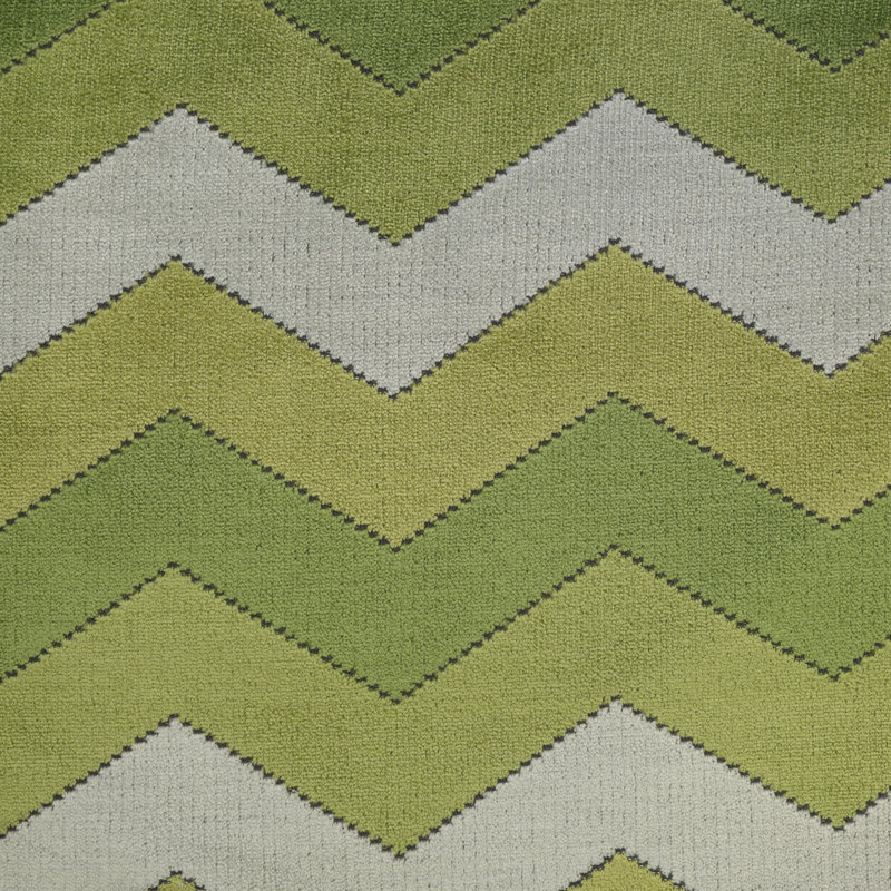 Piccadilly - Bold Chevron Cut Velvet Upholstery Fabric By The Yard, Wheatgrass