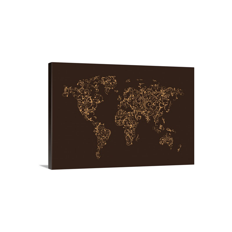 Francy " World Map " by Michael Tompsett, Canvas, 32" H x 48" W x 1.5" D