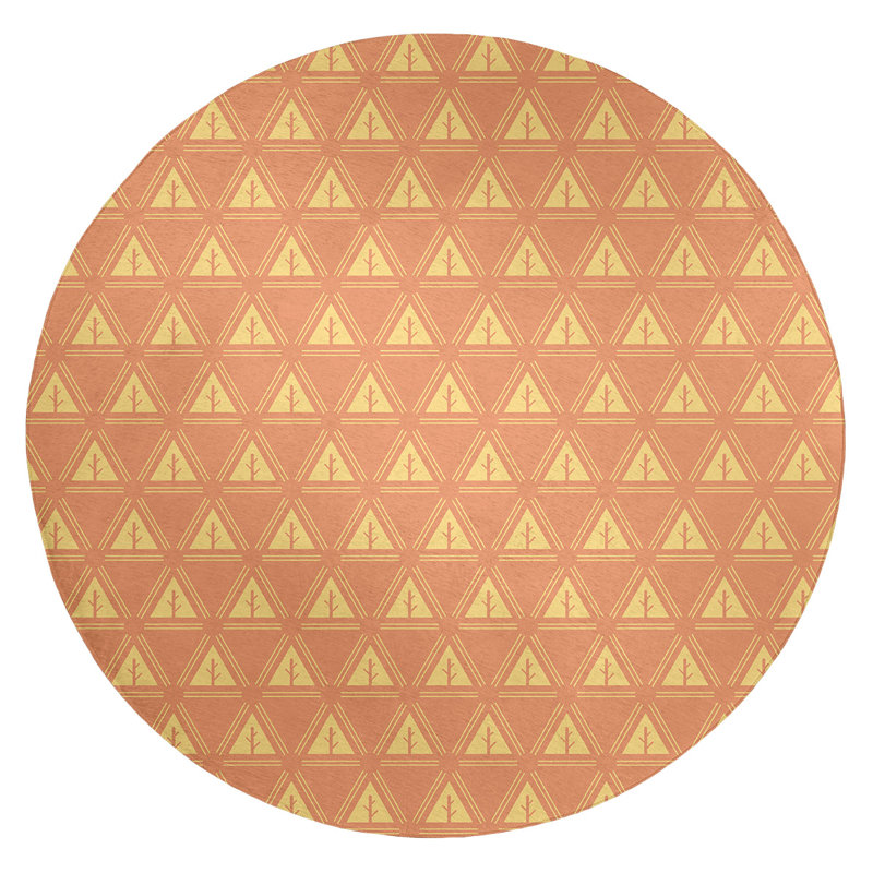 Chenille Geometric Indoor Rug, Round 5'