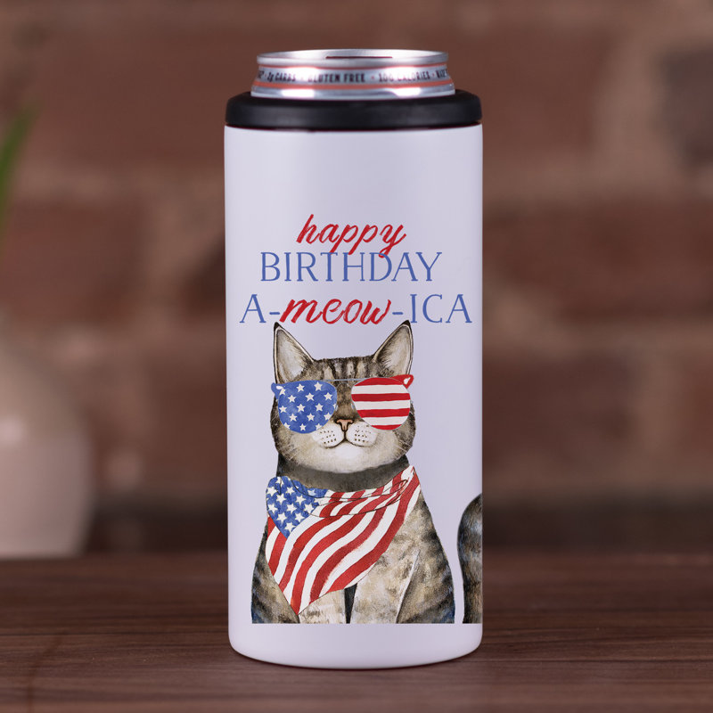 Happy Birthday Ameowica 12 oz. Manchon pour boisson