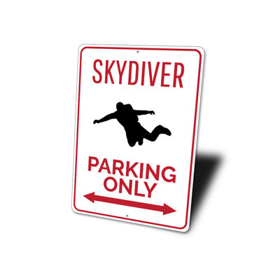 Skydiver Parking Aluminum Sign